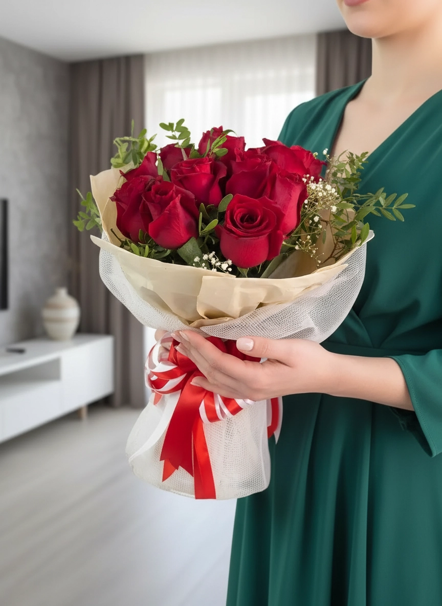 10 Adet Gül Buketi