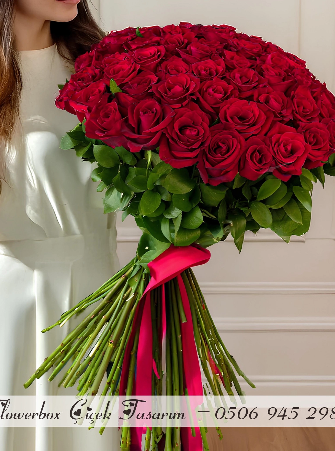 50 Adet Kırmızı Gül Buketi