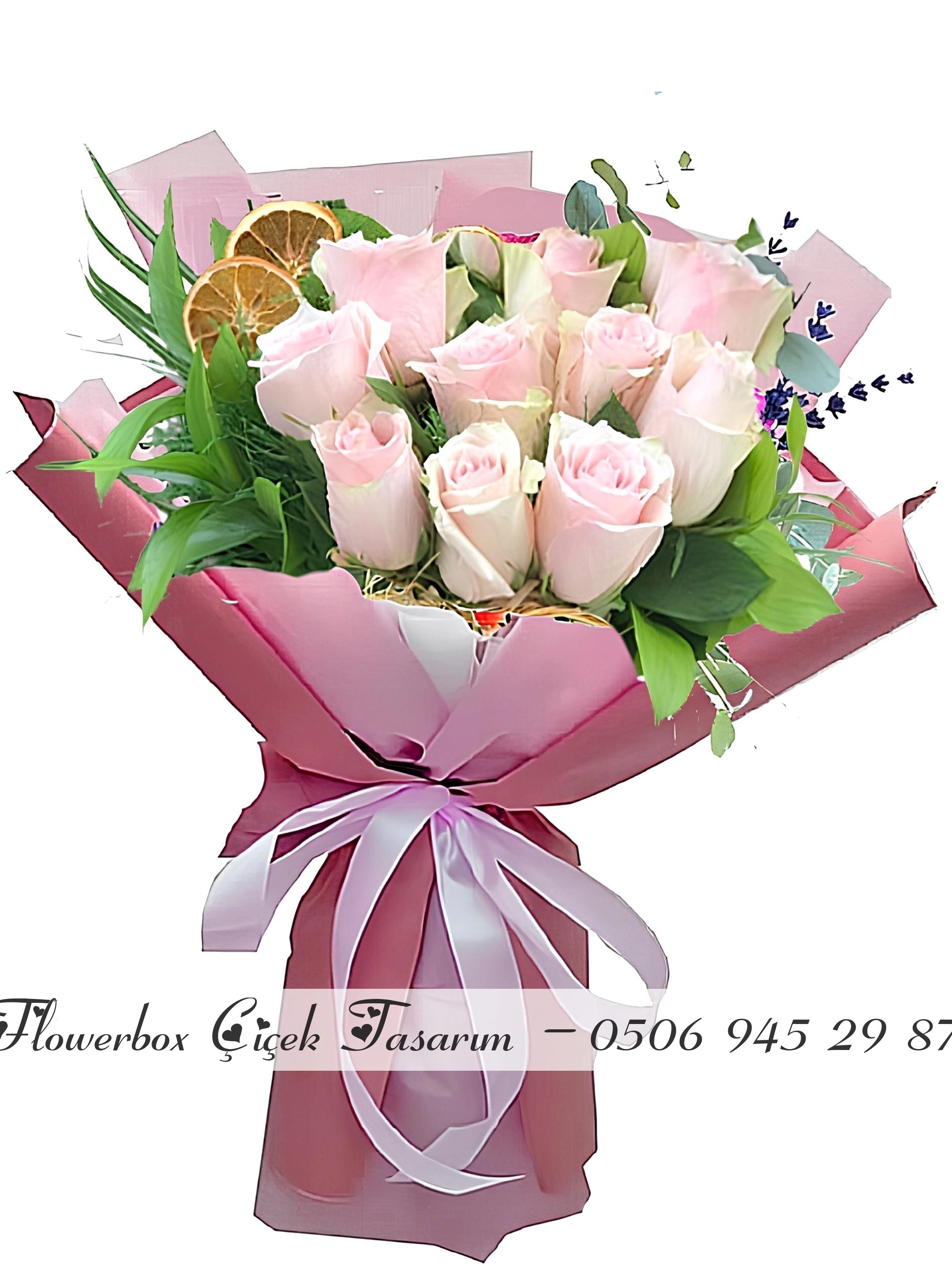 10'Lu Pembe Gül Buketi
