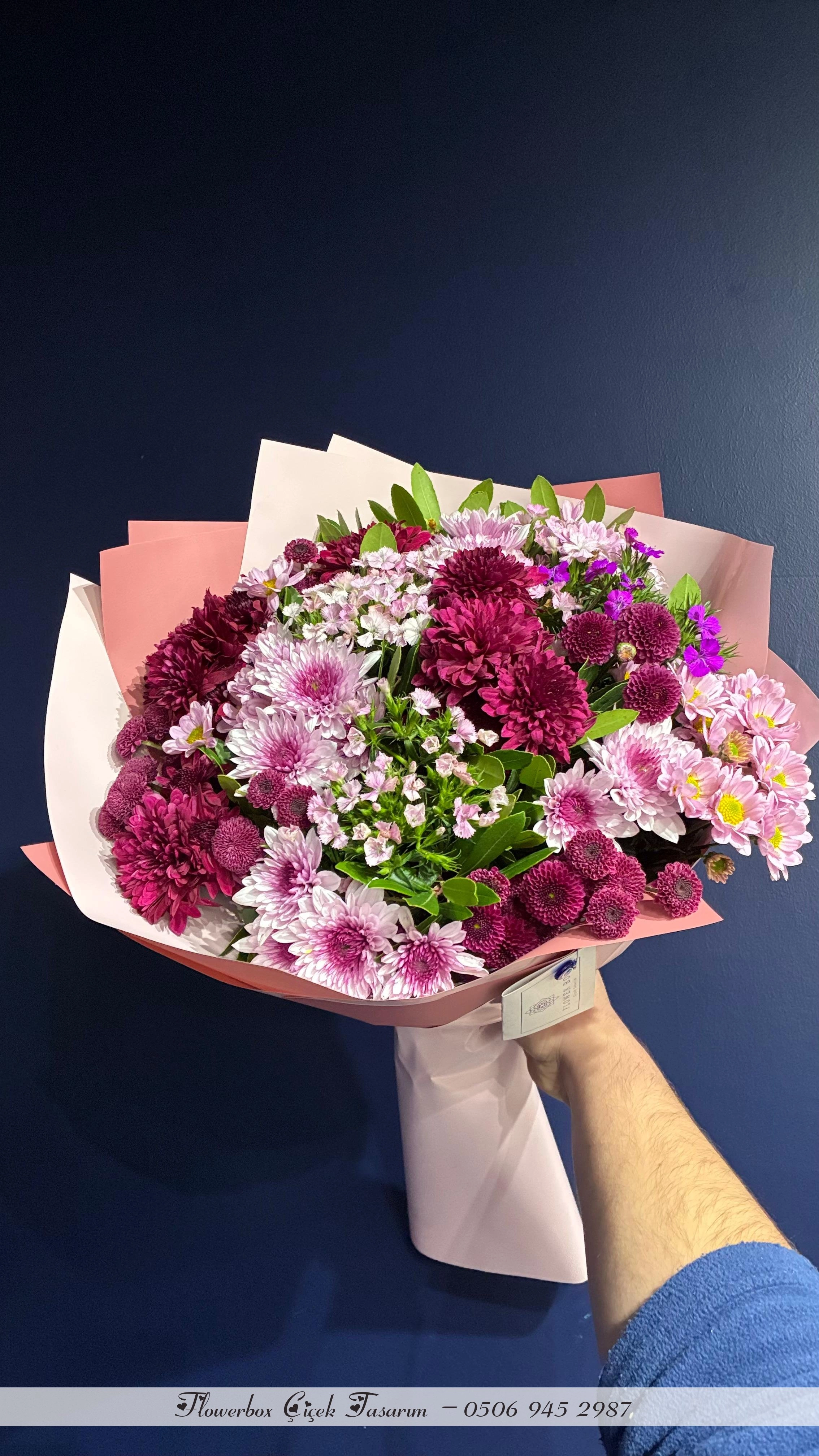 Renkli Karışık Papatya Buketi