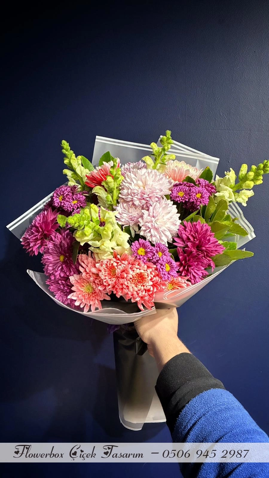 Renkli Karışık Papatya Buketi