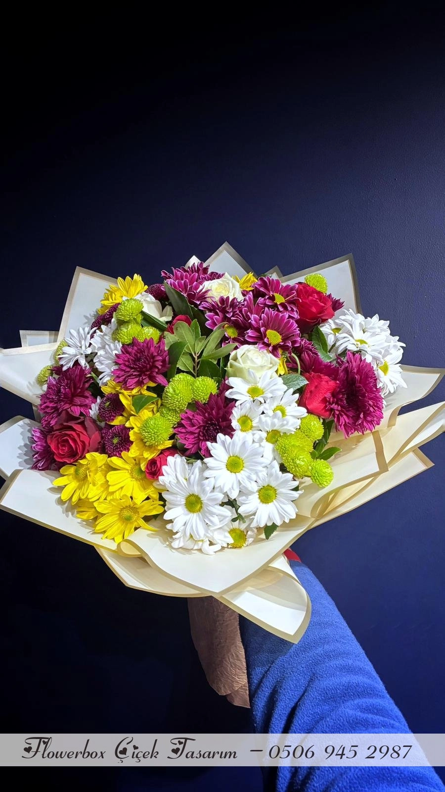 Renkli Karışık Papatya Buketi 