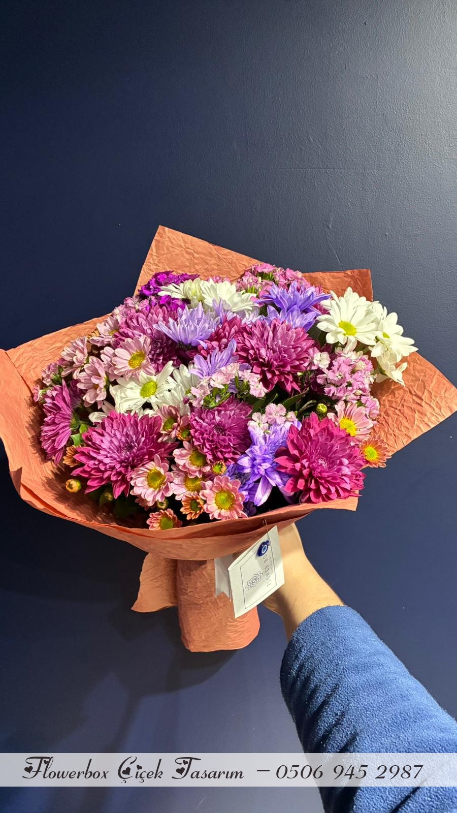 Renkli Karışık Papatya Buketi 