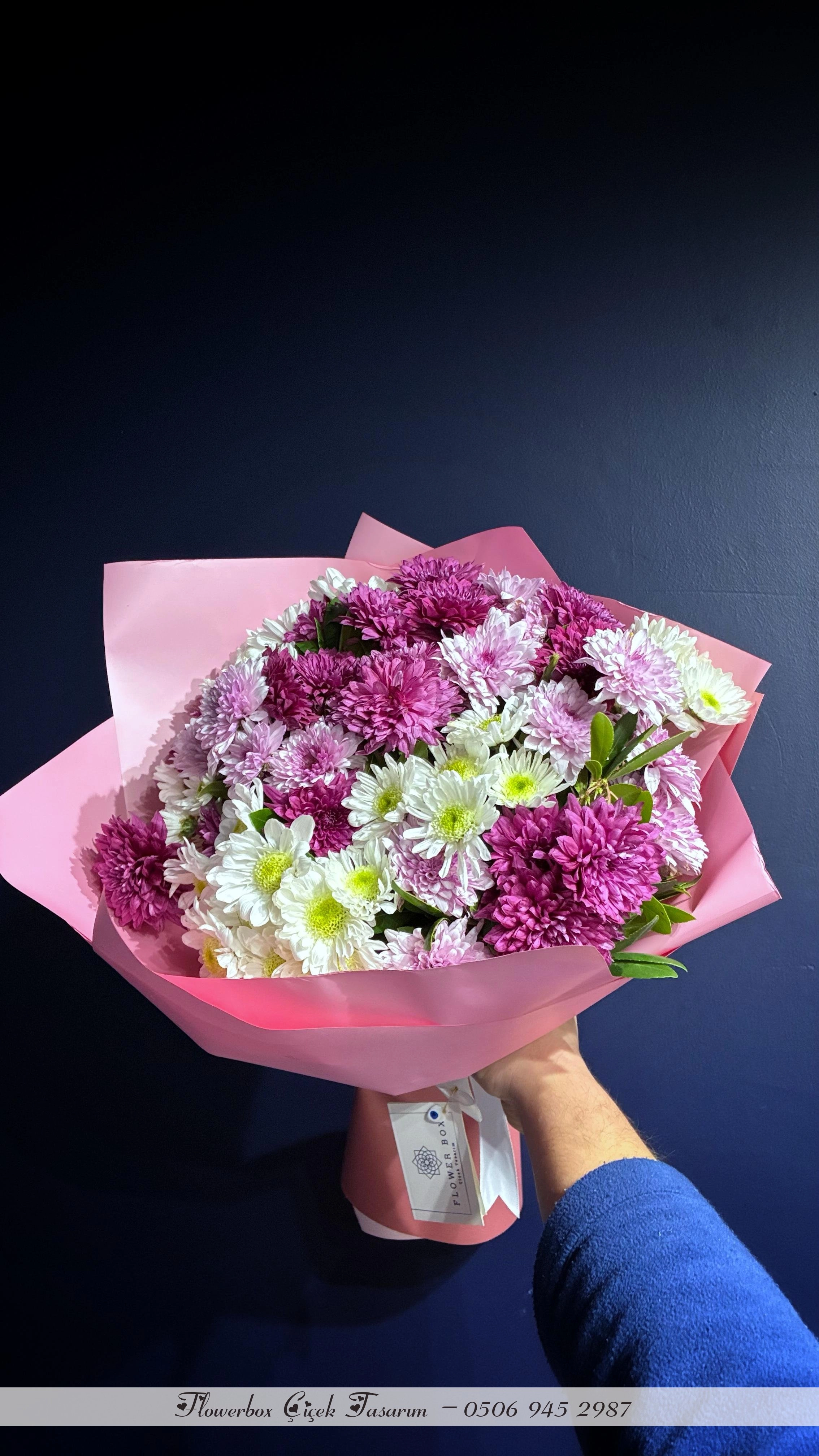 Soft Pembe Karışık Kasımpatı Buketi