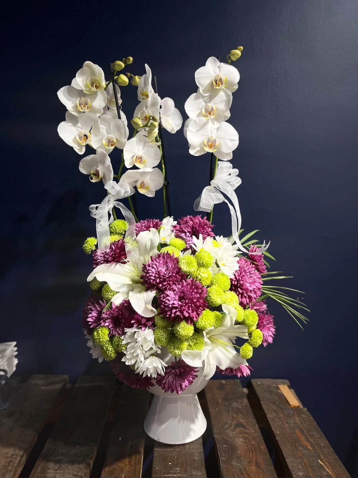 2'Li Orkide Aranjman ( Seramik Saksı Ile )