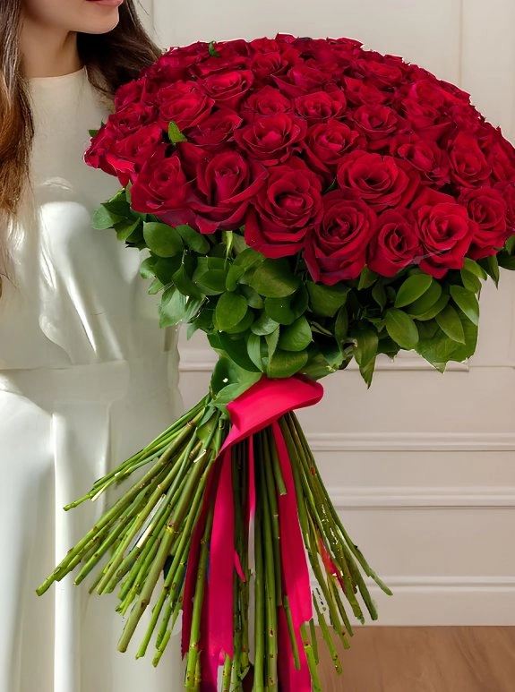 50 Adet Kırmızı Gül Buketi