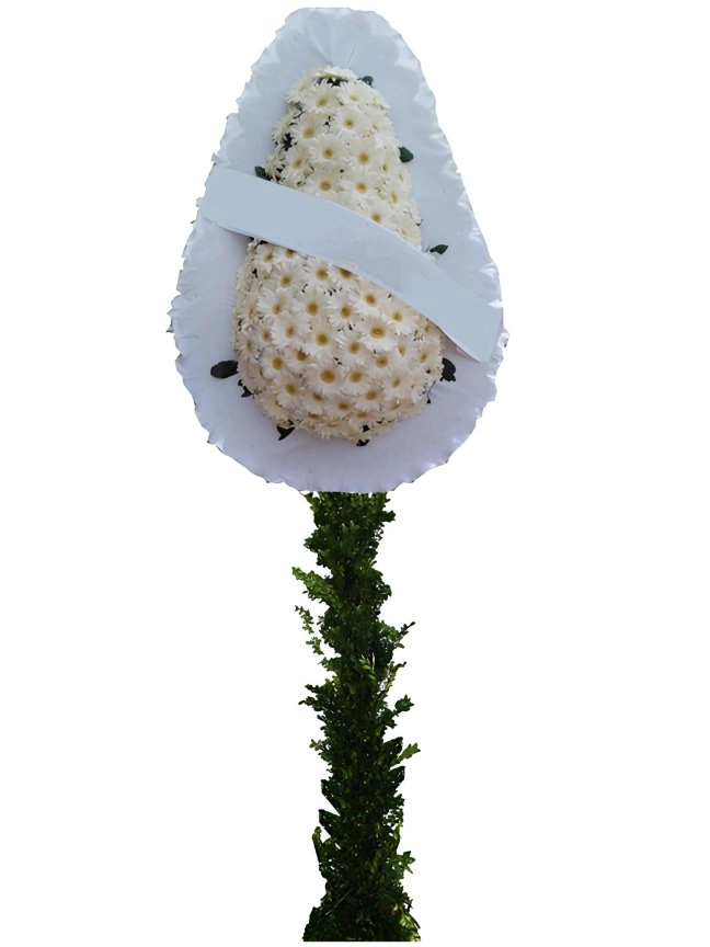 Beyaz Gerbera Çiçeğinden Çelenk