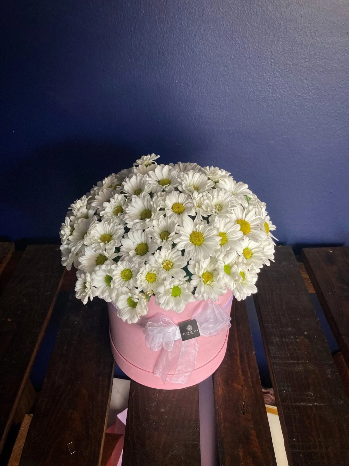 Beyaz Papatya Kutu Aranjman