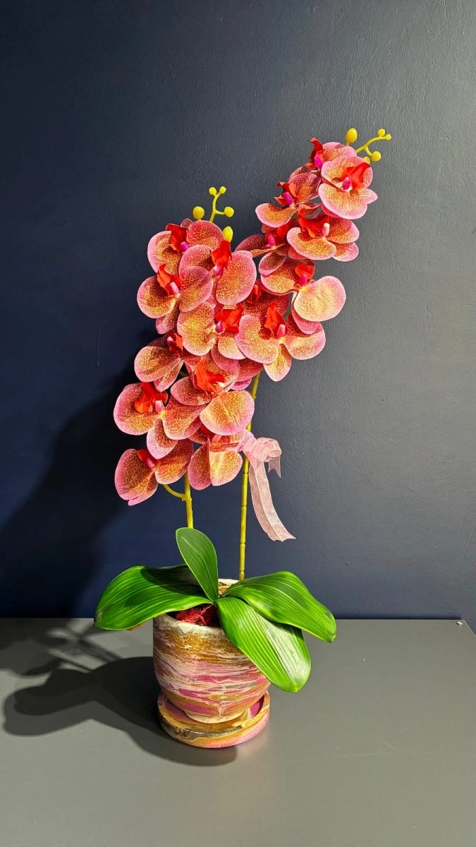 Pembe Yapay Çift Dallı Orkide