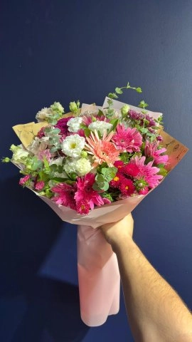 Renkli Karışık Gelbera Buketi