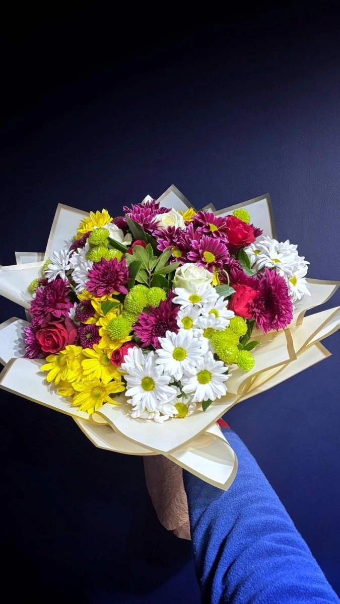 Renkli Karışık Papatya Buketi 