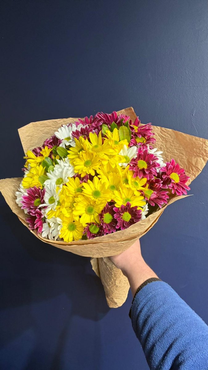 Renkli Karışık Papatya Buketi