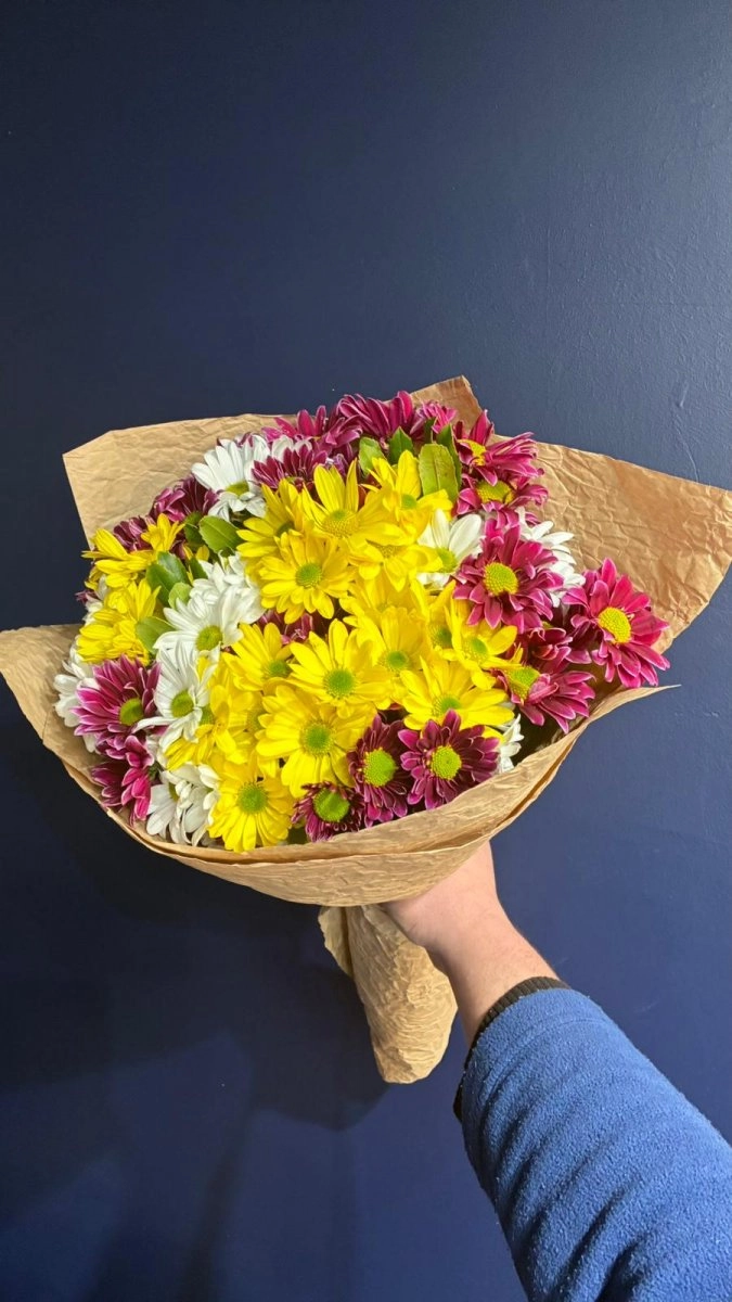 Renkli Karışık Papatya Buketi