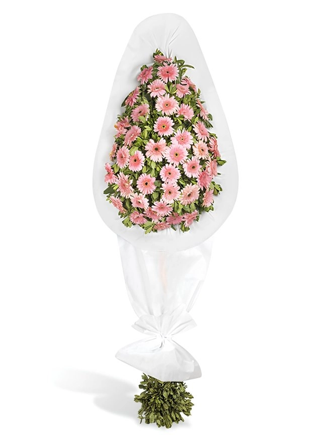 Soft Pembe Gelbera Çiçeği Ile Çelenk